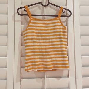 Girls Cropped Striped Tank Top With Attached Bra ❥